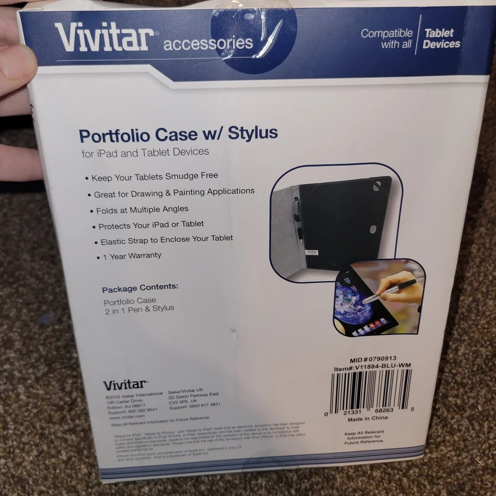 Vivitar Blue Portfolio Case with Stylus